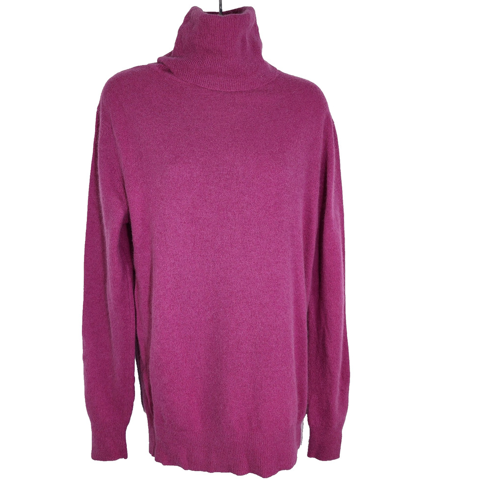Herman Geist Womens Sweater Size Medium Turtleneck Lambswool Angora Blend Career